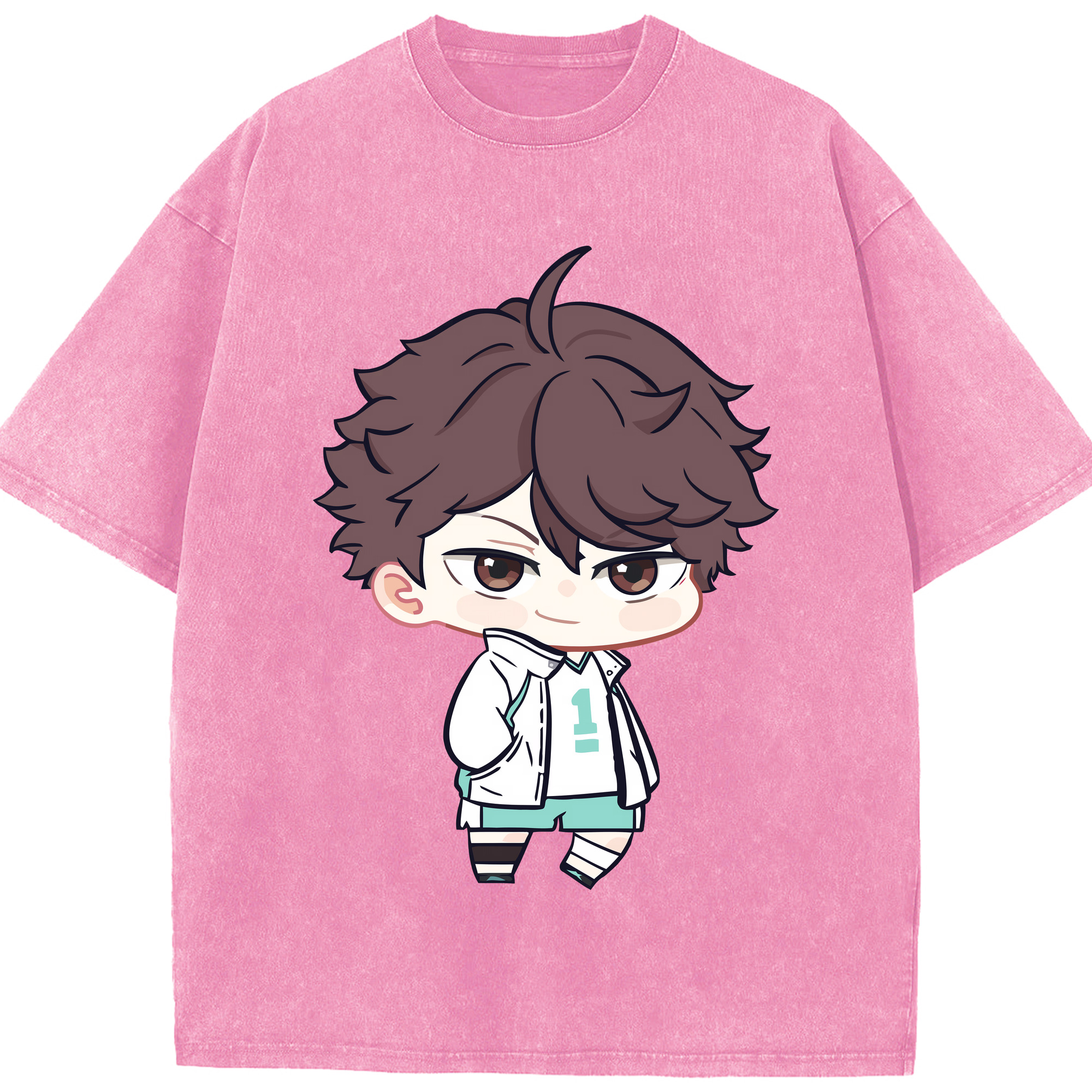 （画像用） ハイキュー!! Haikyu!! 綿100% ヴィンテージ風 半袖Tシャツ（フロントプリント）